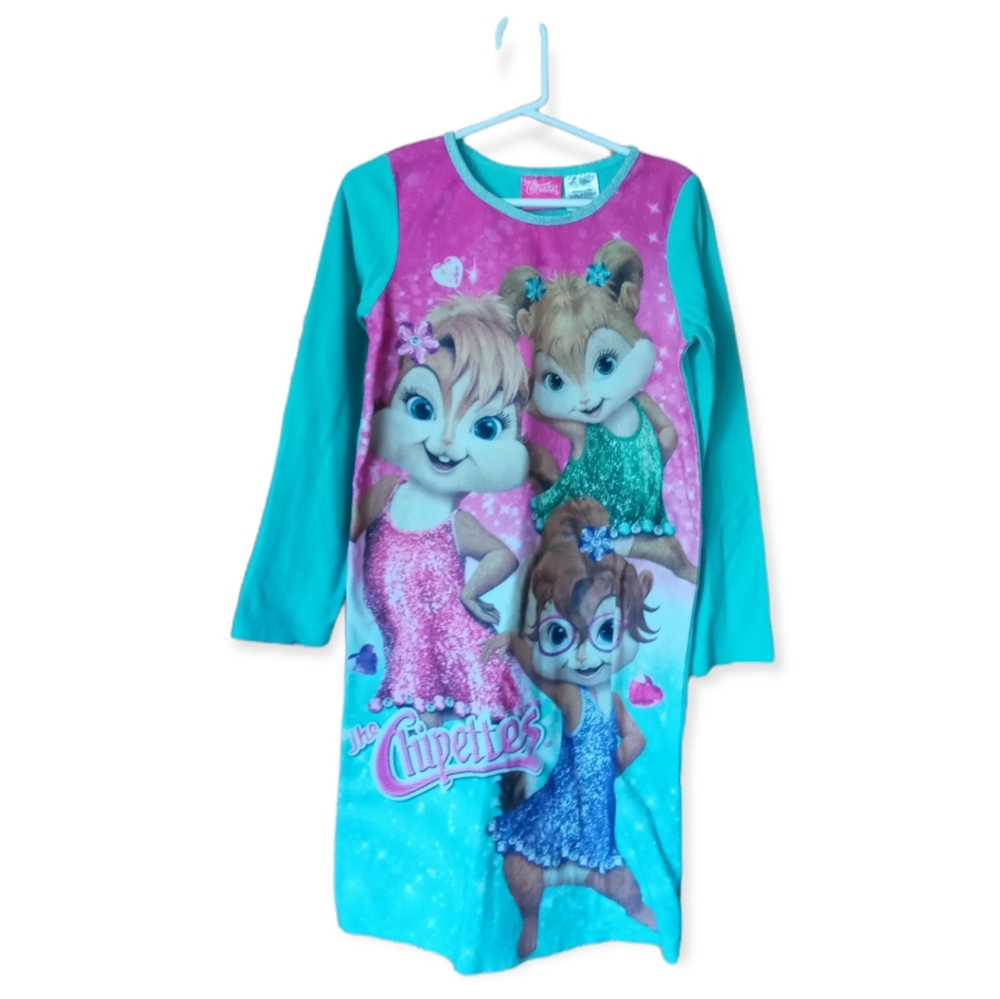 The Chipettes Pajama Gown Girl Size M 7/8